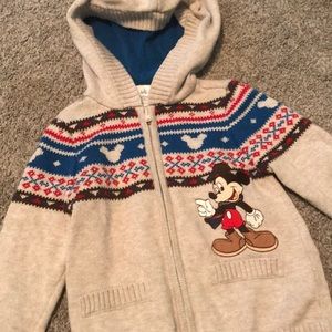 Disney Baby Mickey zipper up sweater 12-18 months